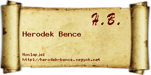 Herodek Bence névjegykártya